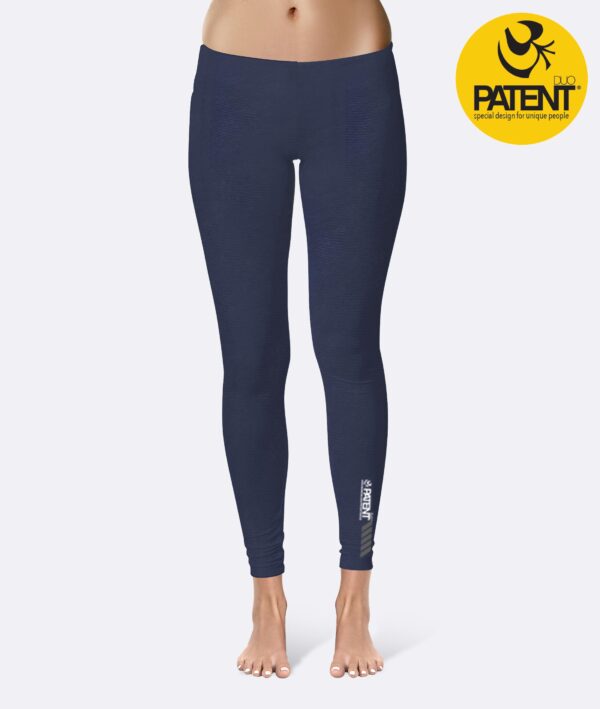 PatentDuo női leggings jógához, fitneszhez és futáshoz pamutkék Méret: S