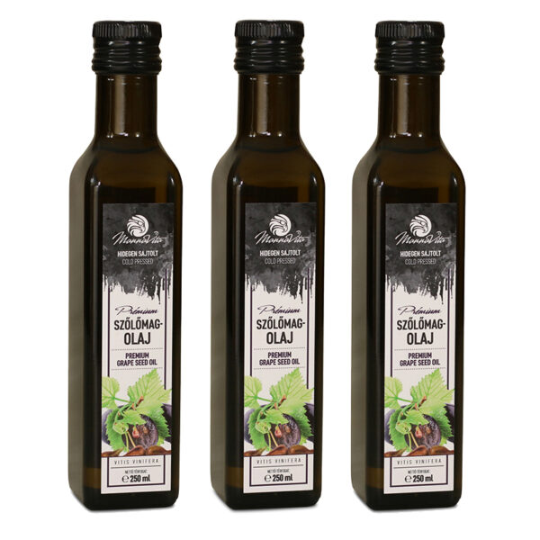 Mannavita Szőlőmagolaj 100%-os üvegben, 3 x 250ml