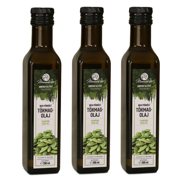 Mannavita Tökmagolaj 100%-os üvegben, 3 x 250ml