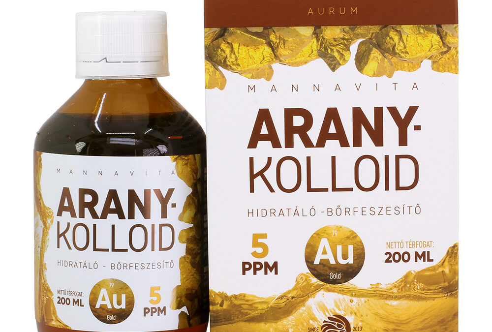 Mannavita Aranykolloid 5 PPM, 200ml – DOBOZOS + 50 ml pumpás üveg