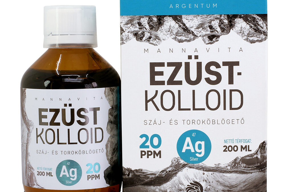 Mannavita Ezüstkolloid 20 PPM, 200ml – DOBOZOS + 50 ml pumpás üveg