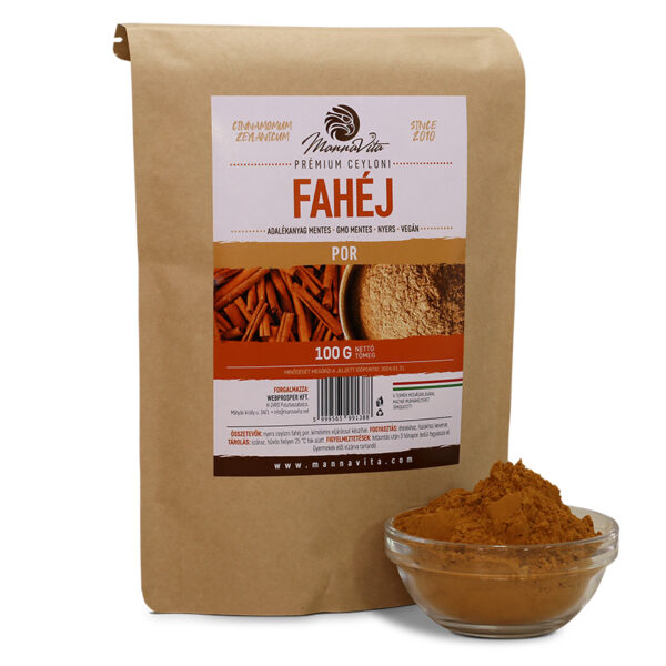 Mannavita Prémium Ceyloni Fahéj por, 100g (3 darabos csomag)