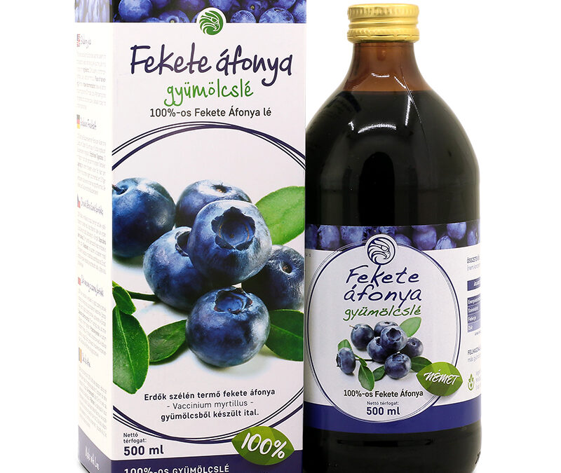 Mannavita Fekete áfonya lé 100%-os, 500 ml (5+1 ajándék)