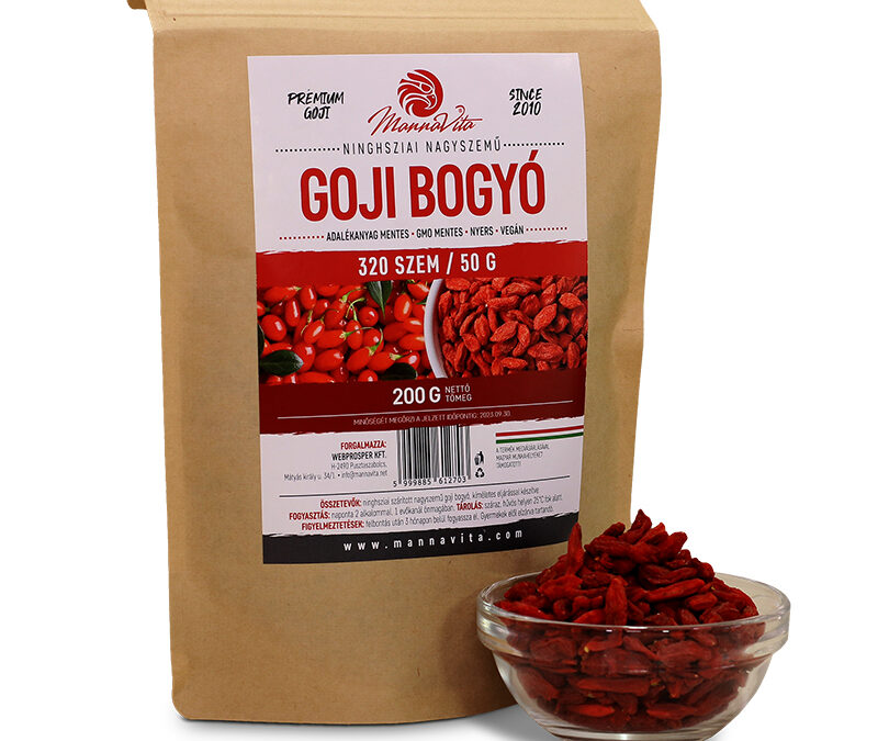 Prémium Nagyszemű GOJI bogyó mag, 200g