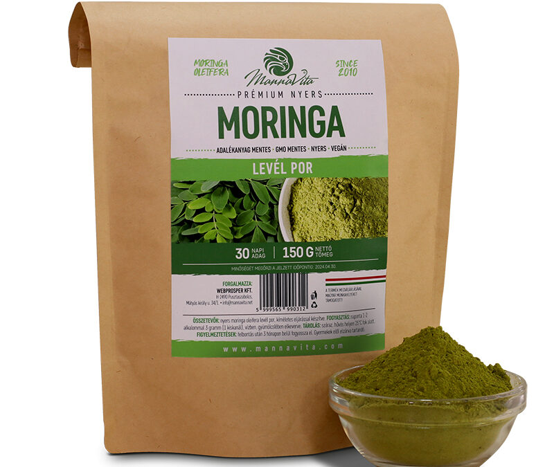 Mannavita Prémium nyers Moringa őrlemény, 150g