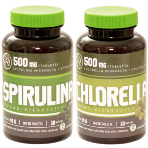 Mannavita Spirulina 180 tab. (3x) + Chlorella tab. (3x) = 3-6 havi adag