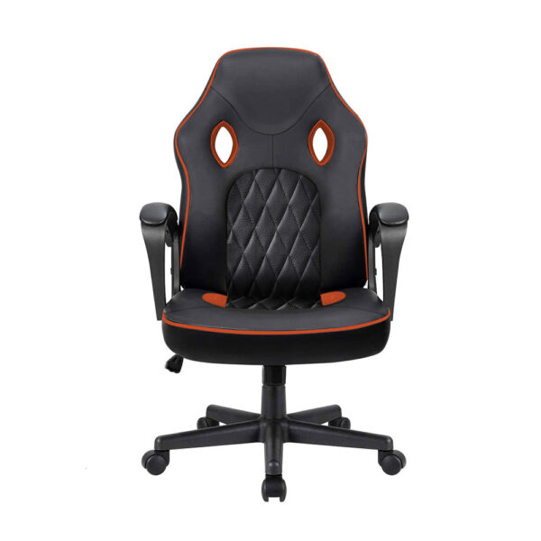 Gamer szék több színben - basic - steppelt háttámla, narancs szegély
