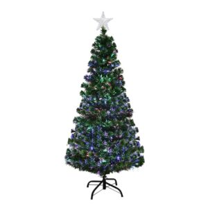 Műfenyő száloptikával színes LED-del több típusban-150 cm-es