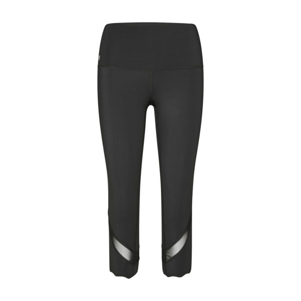 Bodhi Niyama Essentials 3/4 Mesh Capri Leggings jóga és fitnesz nadrág fekete Méret: S