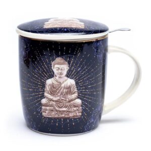 Flexity porcelán bögre fedővel és szűrővel teafőzéshez 380 ml Típus: Buddha