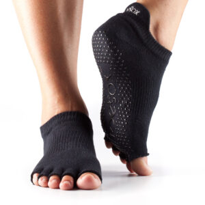 Toesox Halftoe Low rise Grip csúszásgátló fekete zokni (Black) Méret: XS