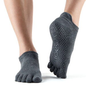 ToeSox Fulltoe Low Rise protišmykové ponožky Charcoal Méret: L 43-45