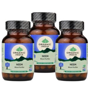 Organic India Neem kapszula baktériumok, vírusok és bőrproblémák kezelésére 3 x 60 db-os készlet