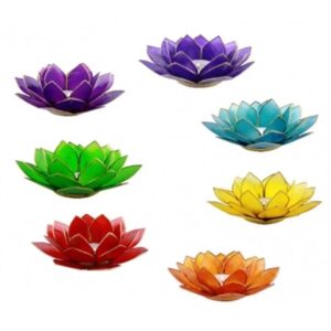 Phoenix Import Phoenix 7 gyertyatartó készlet arany díszítéssel Lotus - 7 csakra