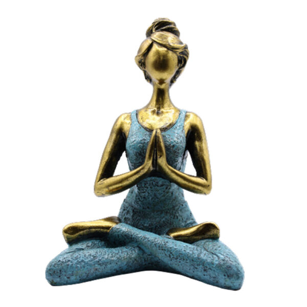 Ancient wisdom AWG Yoga Lady manöken Namasté bronz - türkiz 24 cm