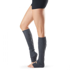 Toesox Legwarmers Knee High Charcoal Grey - borjúzokni lábmelegítő sötétszürke