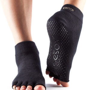 Toesox Halftoe Ankle Grip csúszásgátló zokni (fekete) Méret: L