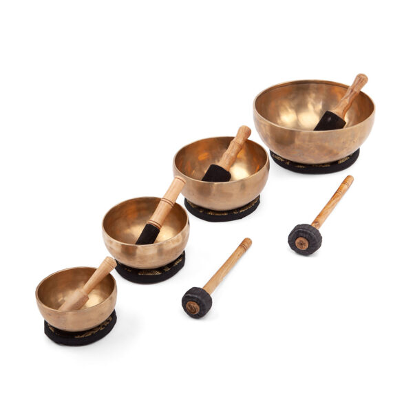 Bodhi Yoga Bodhi nagy szett 4db tibeti hangtálból hangterápiához 13-24 cm kézzel készített