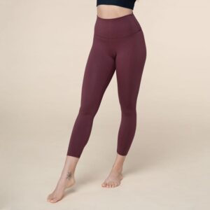 Bodhi Niyama Essentials High Waist Leggings jógához és fitneszhez bordó-piros színben Méret: L