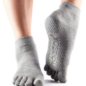 Toesox Fulltoe Ankle Grip csúszásgátló zokni (Heather Grey) Méret: L 43-45