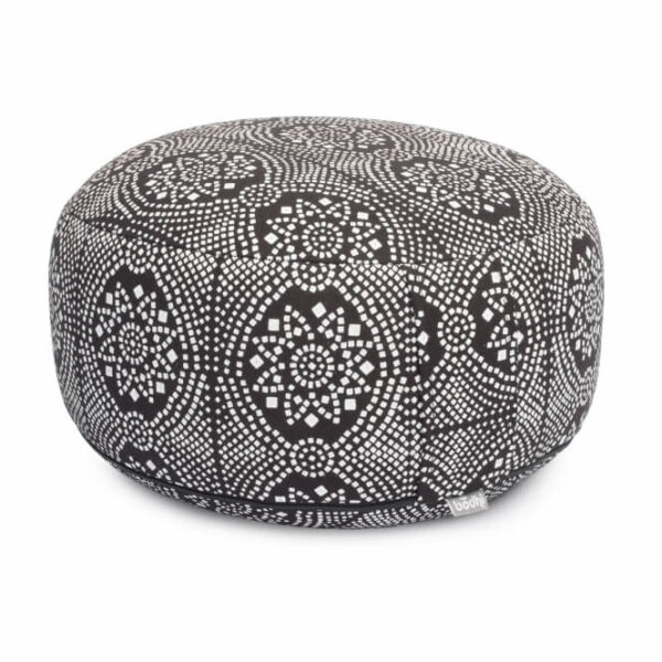 Bodhi Yoga Bodhi Maharaja Rondo meditációs párna Bandhani (fekete-fehér) 32 x 20 cm Töltelék: Kapok