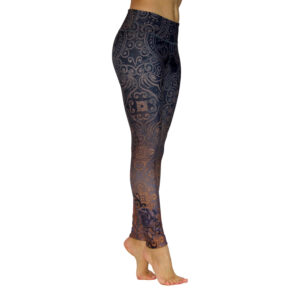 Bodhi Niyama Black Rose leggings jógához és fitneszhez Méret: L