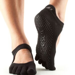 Toesox Fulltoe Bellarina Grip csúszásgátló zokni Black Méret: M 39-42,5