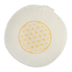 Bodhi Yoga Bodhi meditációs párna RONDO ECO Az élet virága mintával, tönköly töltelékkel 32 cm Szín: Bézs