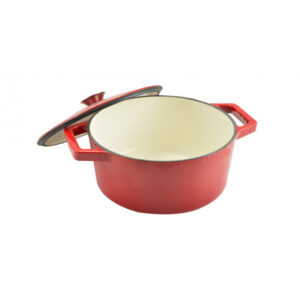 Zománcozott öntöttvas lábas 28 cm ~6 literes piros