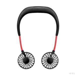 Mini ventilátor, hordozható ventilátor, nyakba akasztható ventilátor Fekete
