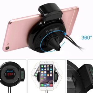 Forgatható autós telefontartó és Bluetooth FM Transzmitter/töltő