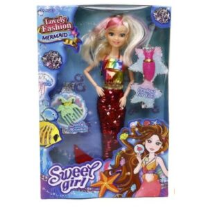 Flitteres Sellő Barbie kiegészítőkkel