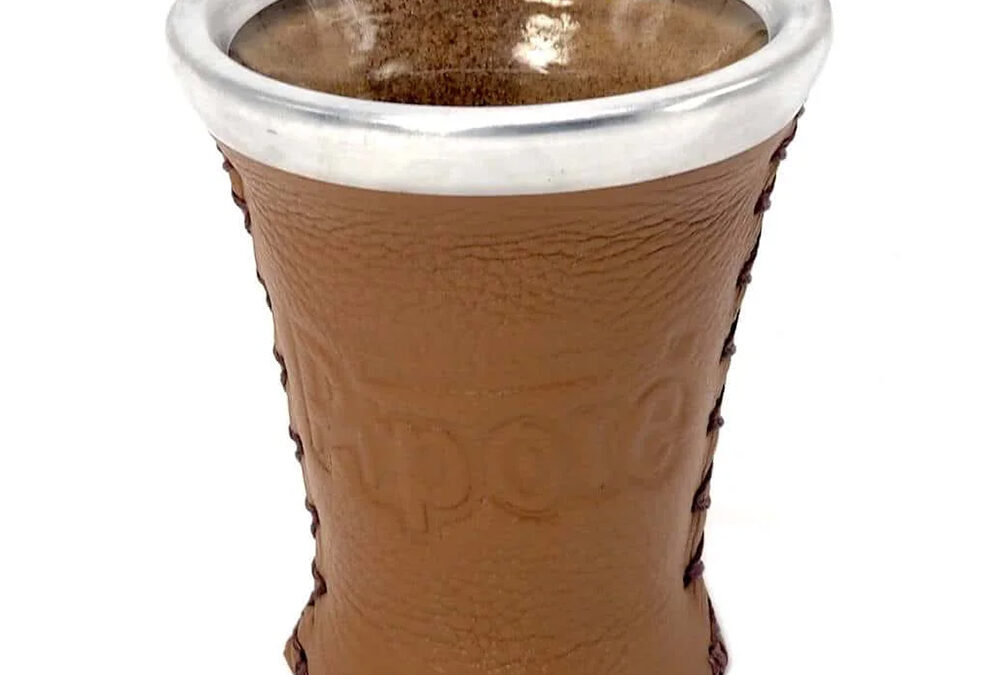 Pipore BARNA Csésze, üveg + bőr Mate tök, Kalabaza, 150ml