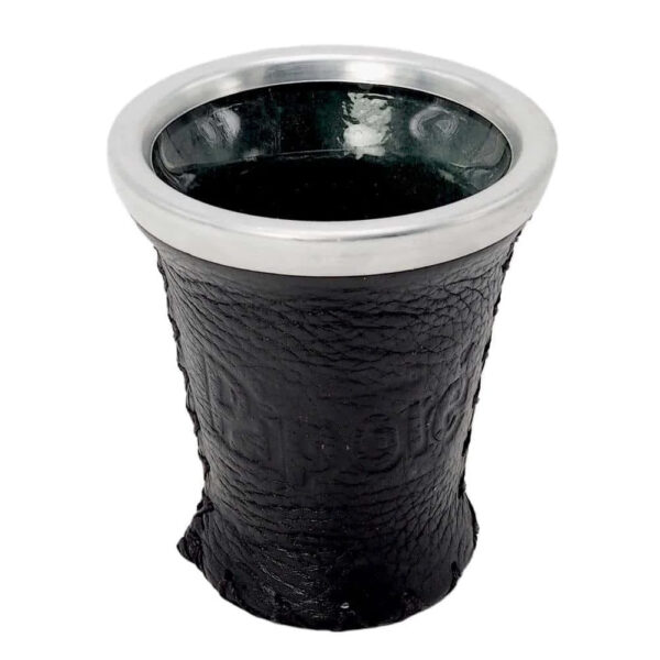 Pipore FEKETE Csésze, üveg + bőr Mate tök, Kalabaza, 150ml
