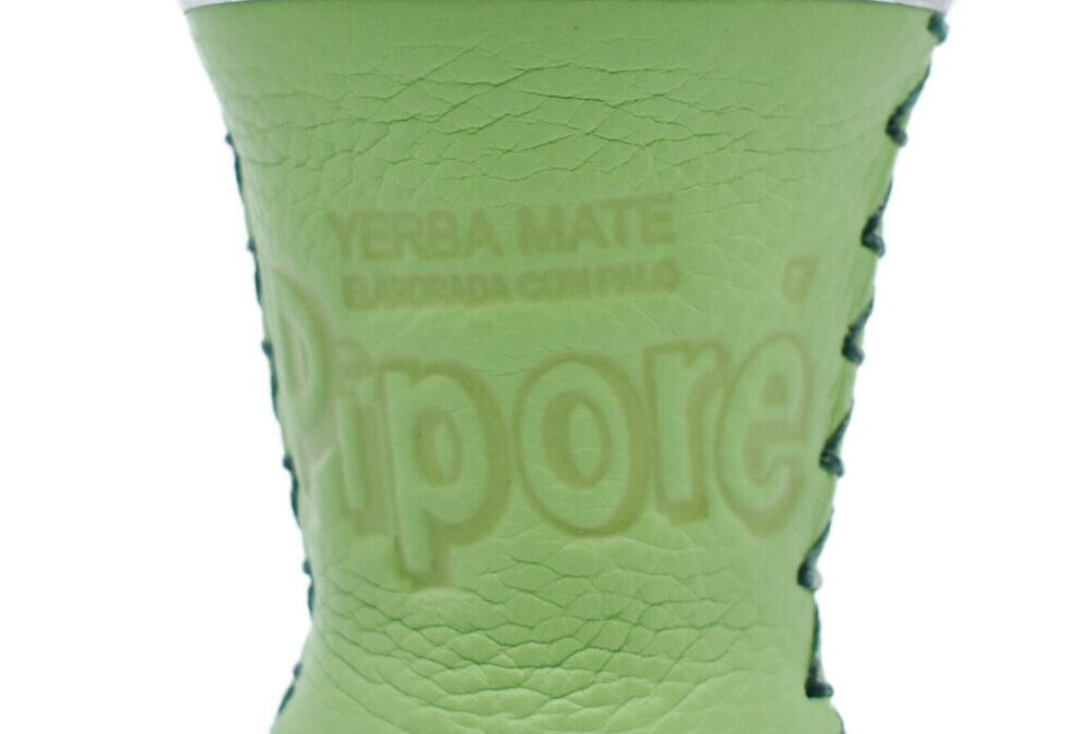 Pipore ZÖLD Csésze, üveg + bőr Mate tök, Kalabaza, 150ml