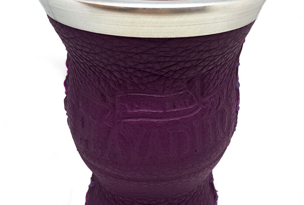 Playadito LILA Csésze, üveg + bőr Mate tök, Kalabaza, 150ml