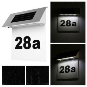 Szolár házszámfény, 4 db LED világítással
