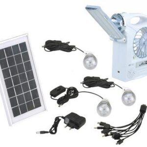 Többfunkciós SOLAR rádió, ventilátorral, lámpa funkcióval, USB kimenettel és lámpákkal