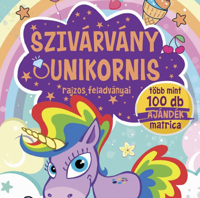Szivárvány unikornis rajzos feladványai
