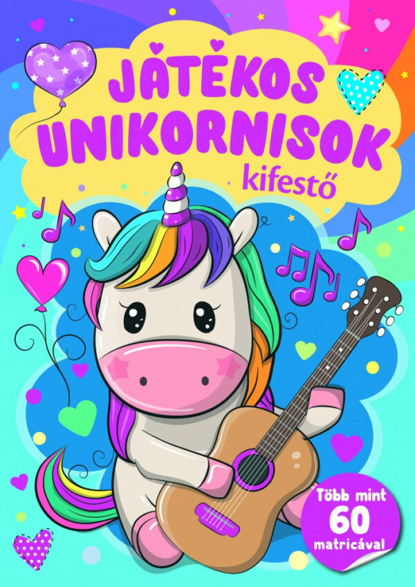 Játékos unikornisok - kifestő