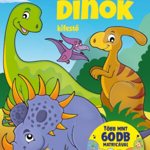 Vidám dinók - matricás kifestő