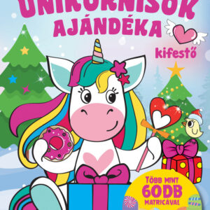 Unikornisok ajándéka - kifestő több mint 60 db matricával