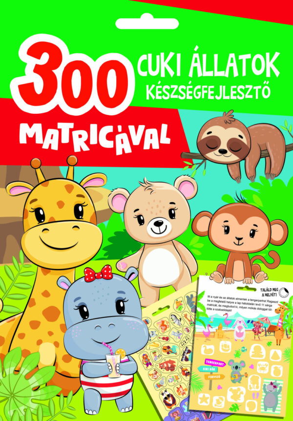 Cuki állatok készségfejlesztő - 300 matricával