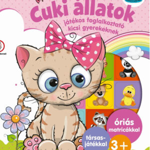 Cuki állatok - Játékos foglalkoztató kicsi gyerekeknek - Óriás matricákkal plusz társasjátékkal 3+