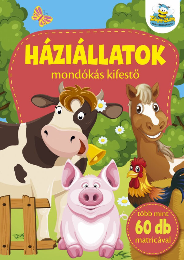 Háziállatok - mondókás kifestő