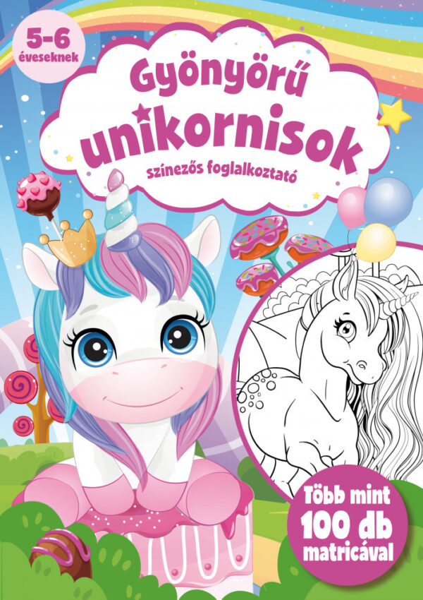 Gyönyörű unikornisok - Színezős foglalkoztató