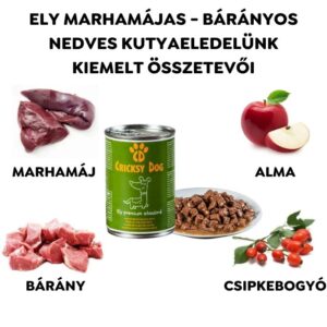 Ely nedves kutyaeledel marhamájjal, bárányhússal és almával – 415 g - 12-es pack
