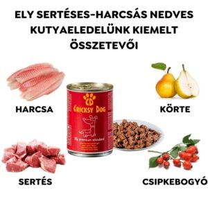 Ely nedves kutyaeledel sertéssel, harcsával és csipkebogyóval – 415 g - Egyes kiszerelés