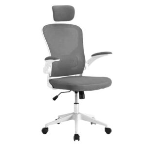 Ergonomikus irodai szék deréktámasszal, fejtámlával, szürke
