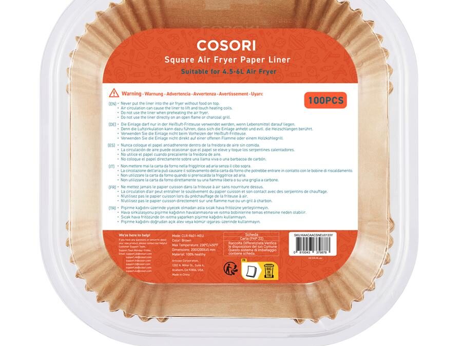 Cosori Papírtányér Forrólevegős Sütőhöz 100db CLR-R601-NEU